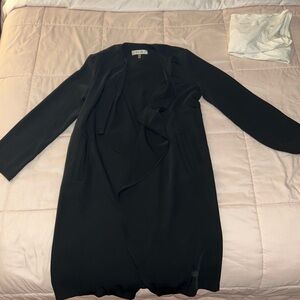 Elegant Black Long Cardigan